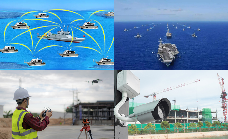 10公里wifi遠距離圖傳控制模塊海上演習(xí)/施工工地?zé)o線通信保障案例
